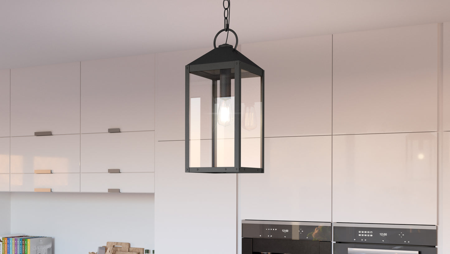 1 Light Mini Pendant, Mottled Black