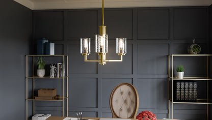 3 Light Pendant, Weathered Brass