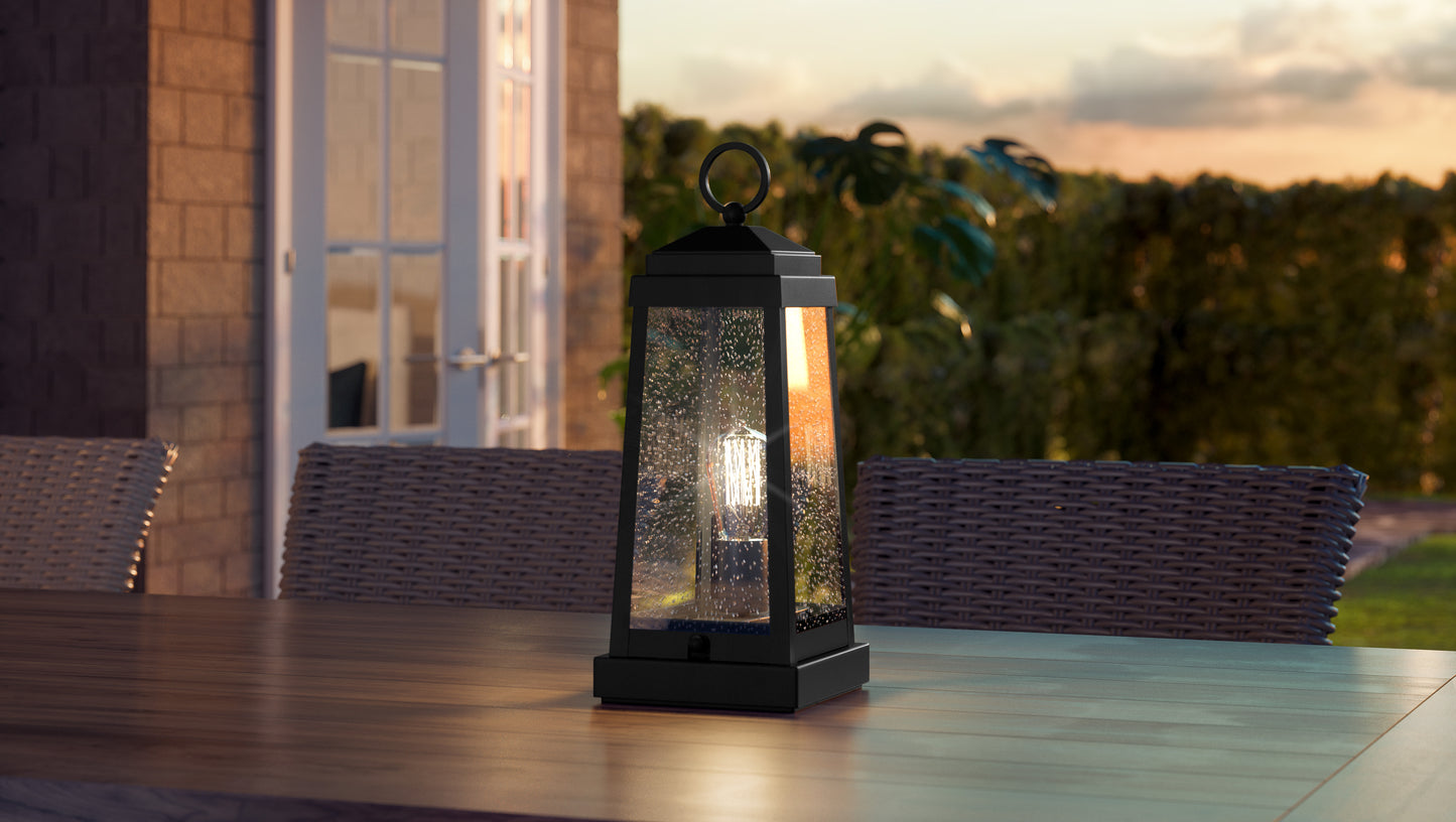 Ravenel Table Lamp, Clear Seeded