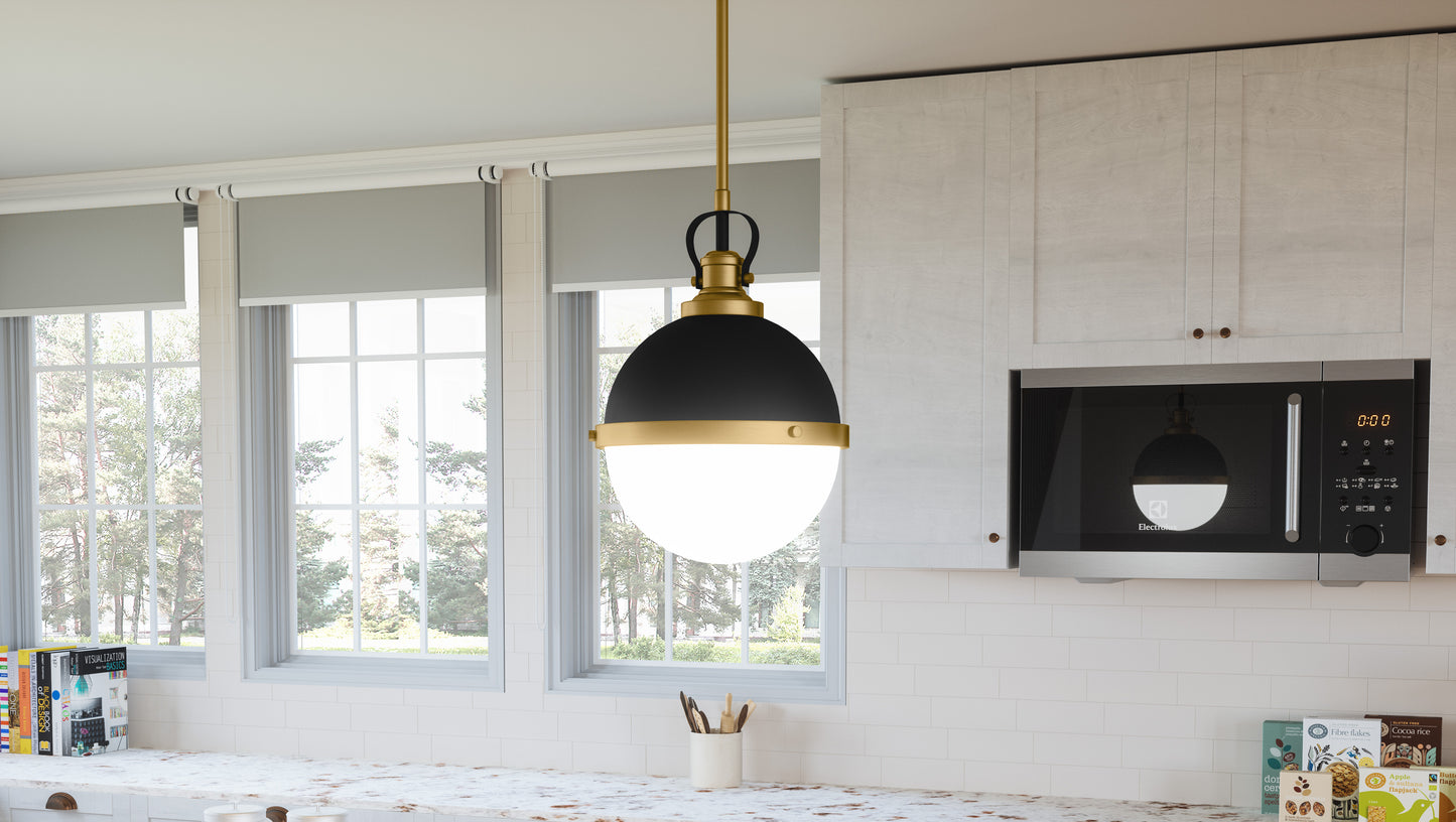 1 Light Mini Pendant, Matte Black
