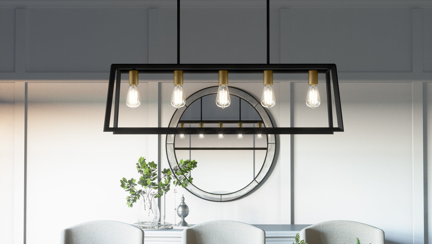 Quoizel Tilly 5 Light Chandelier Light, Matte Black