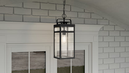 Quoizel Keaton 1 Light Outdoor Hanging Lantern, Mottled Black