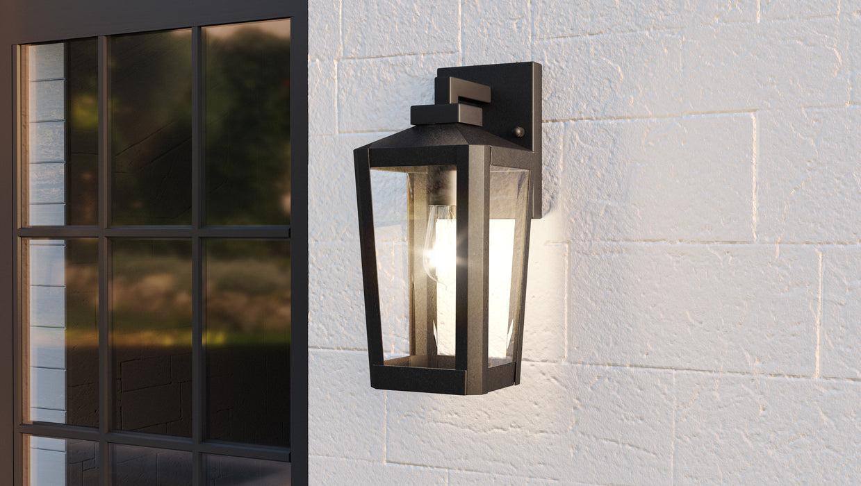 Quoizel Blomfield 1 Light Outdoor Lantern, Matte Black/Beveled