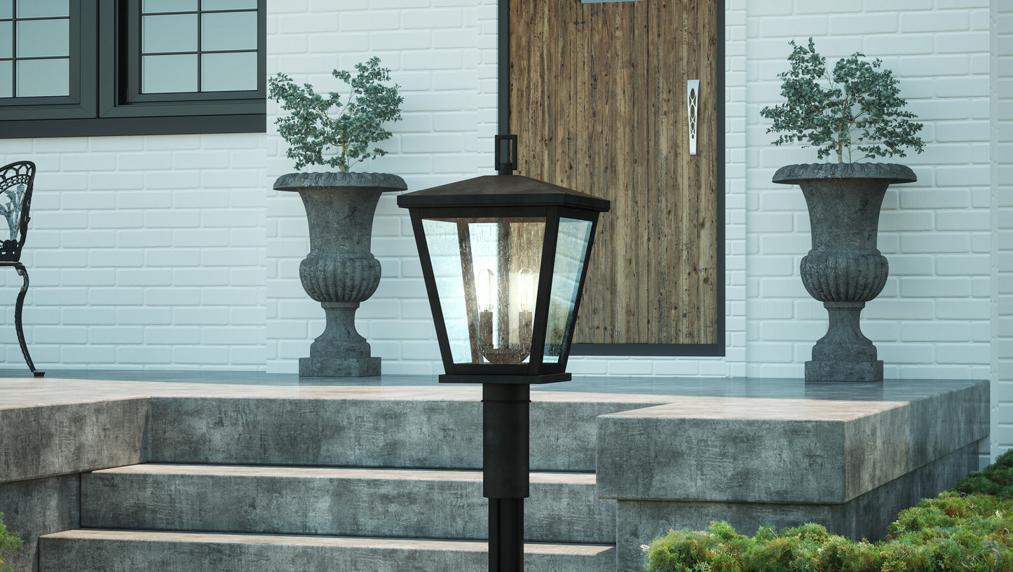 Quoizel Joffrey 2 Light Outdoor Post Lantern, Matte Black