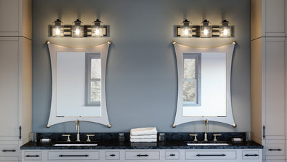 3 Light Bathroom Vanity Light, Matte Black