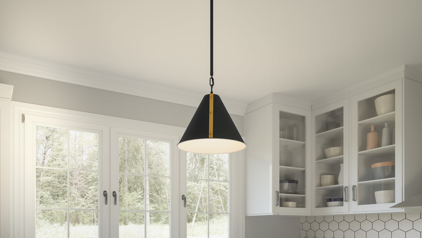 1 Light Mini Pendant, Matte Black