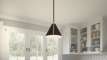 1 Light Mini Pendant, Matte Black