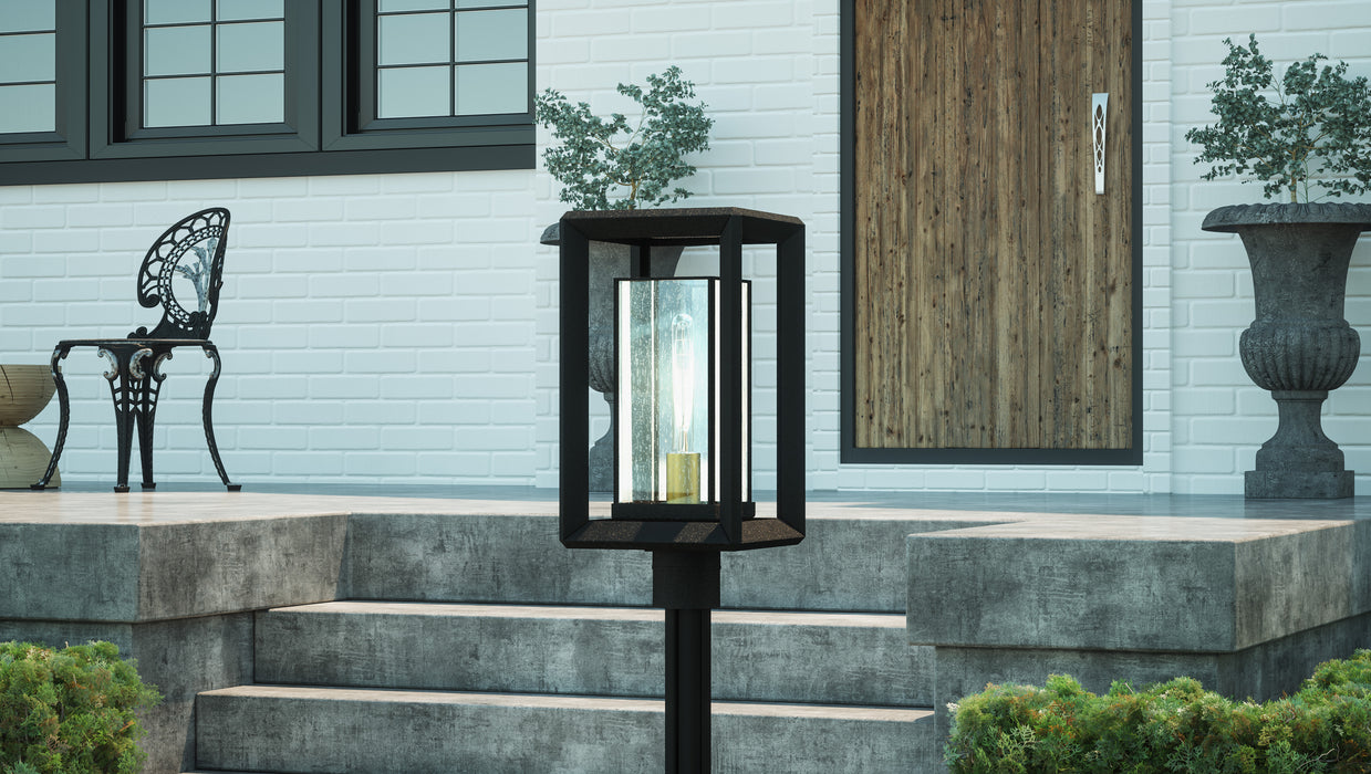 Quoizel Infinger 1 Light Outdoor Post Lantern, Earth Black