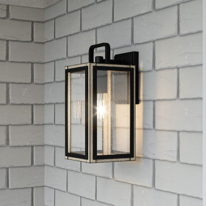 Quoizel Bramshaw 1 Light Outdoor Lantern, Matte Black/Seeded