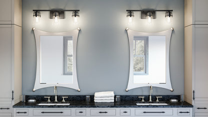 3 Light Bathroom Vanity Light, Matte Black