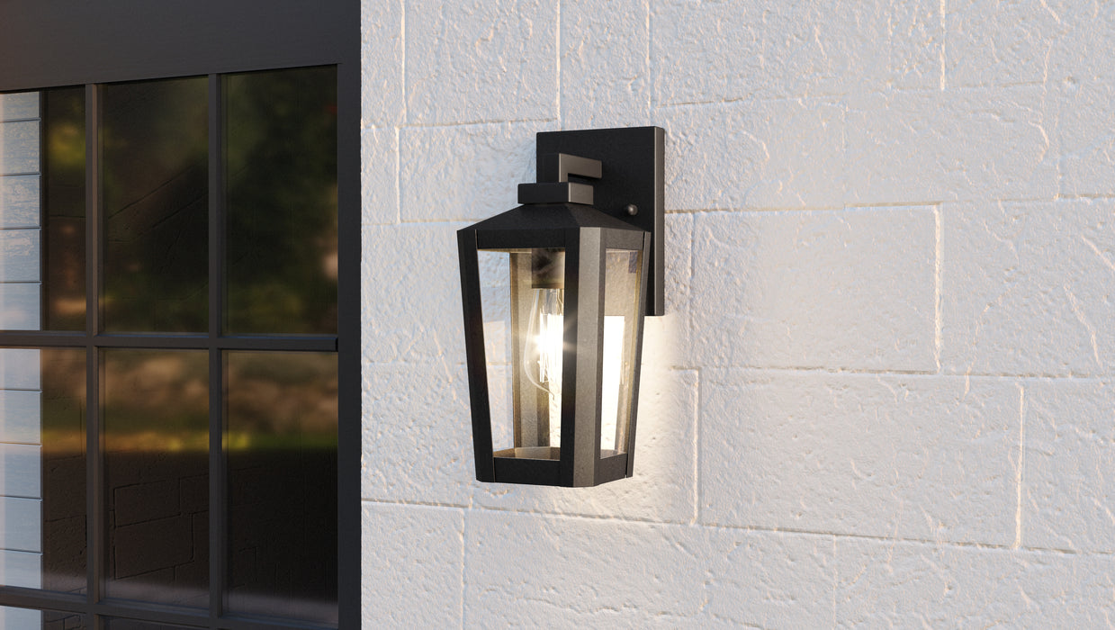 Quoizel Blomfield 1 Light Outdoor Lantern, Matte Black/Beveled