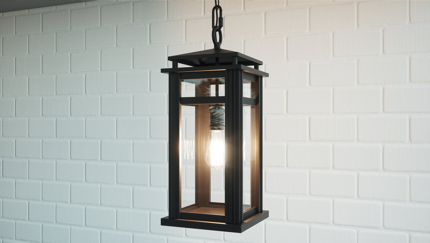 Quoizel Granby 1 Light Outdoor Hanging Lantern, Earth Black