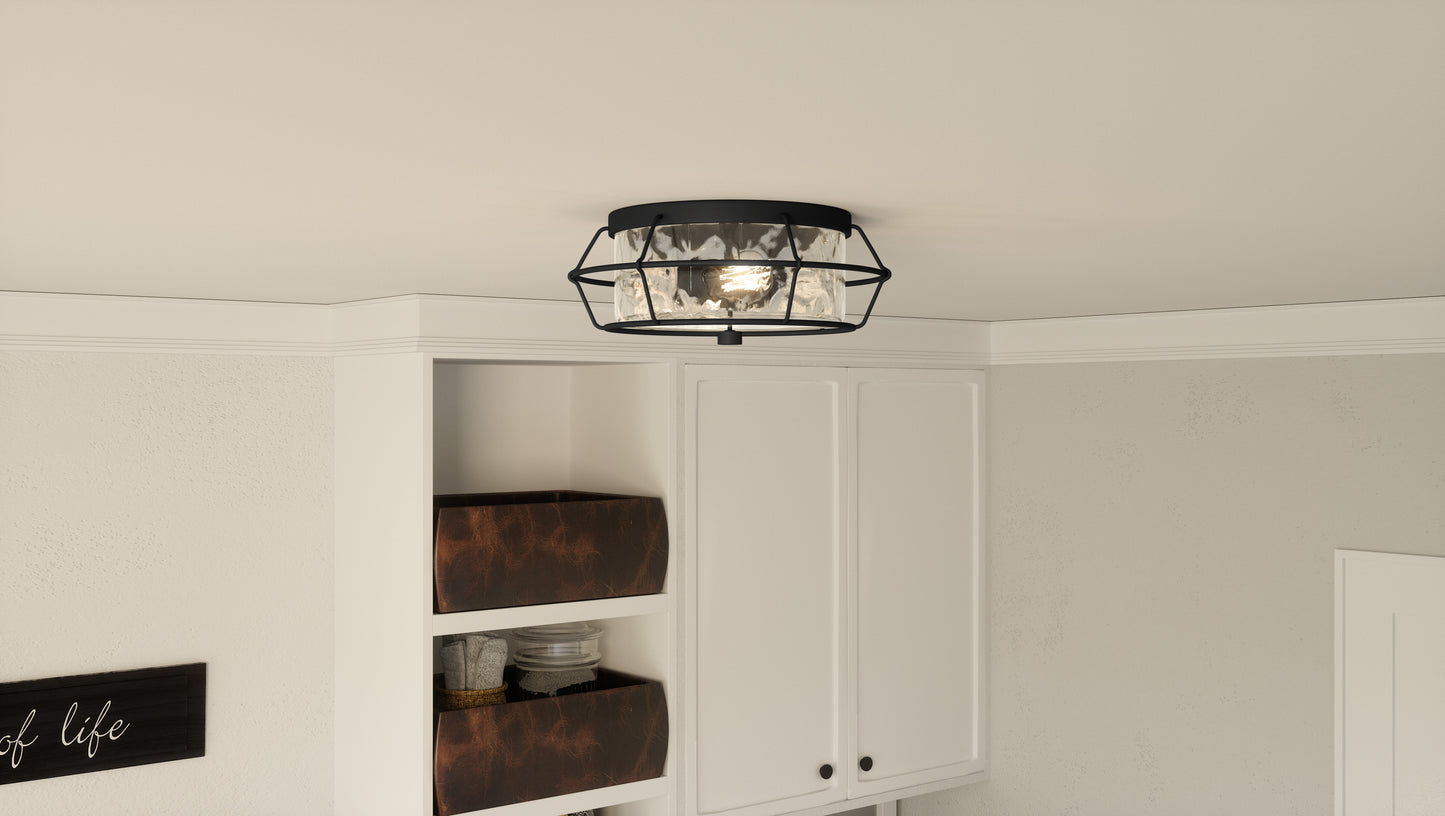 Quoizel Farragut 3 Light Semi-Flush Mount, Water