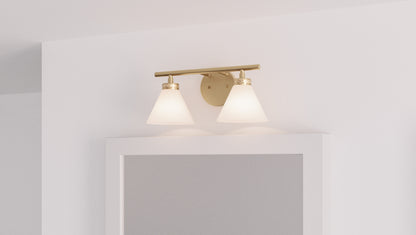 2 Light Bathroom Vanity Light Weathered Brass