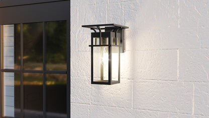 Quoizel Markley 1 Light Outdoor Lantern, Earth Black/Clear