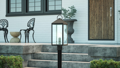 Quoizel Thorpe 1 Light Outdoor Post Lantern, Mottled Black