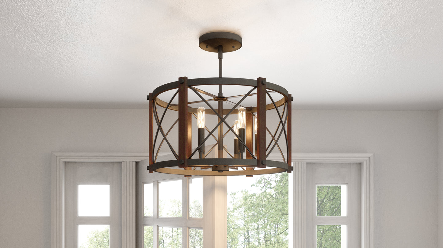 Quoizel Baron 6 Light Semi-Flush Mount