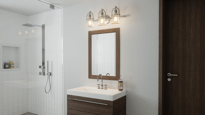 3 Light Bathroom Vanity Light, Brushed Nickel