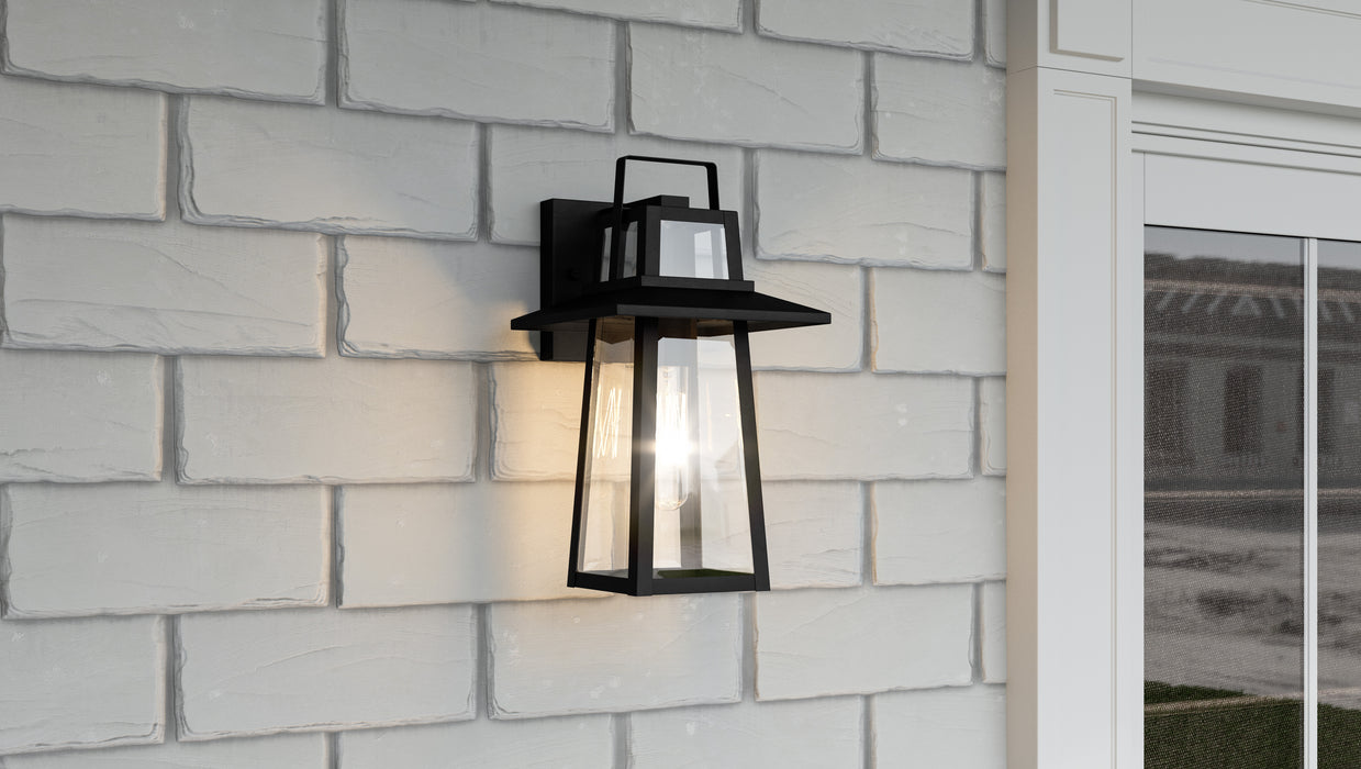 Quoizel Devonport 1 Light Outdoor Lantern, Matte Black/Beveled