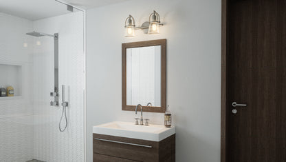 2 Light Bathroom Vanity Light, Brushed Nickel