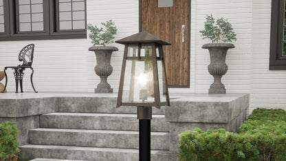 Quoizel Merle 1 Light 17.75" Outdoor Lantern, Burnished Bronze/Seed