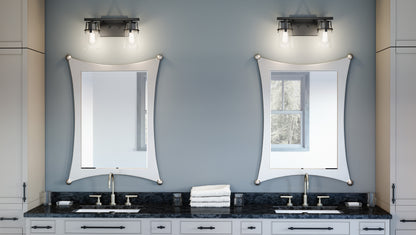 2 Light Bathroom Vanity Light, Matte Black