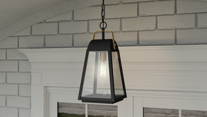 Quoizel O'Leary 1 Light Outdoor Hanging Lantern, Earth Black