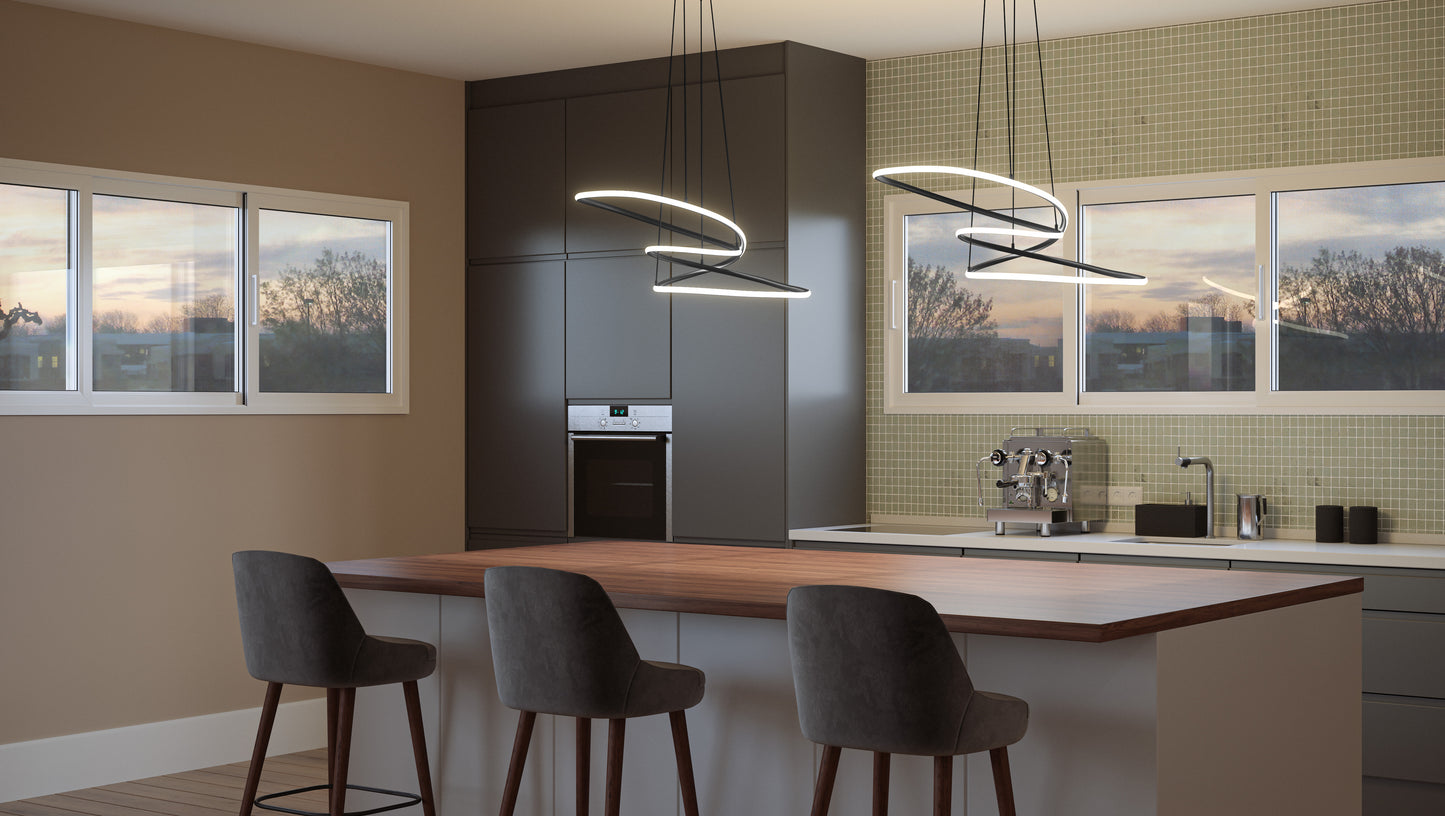 LED Pendant, Matte Black