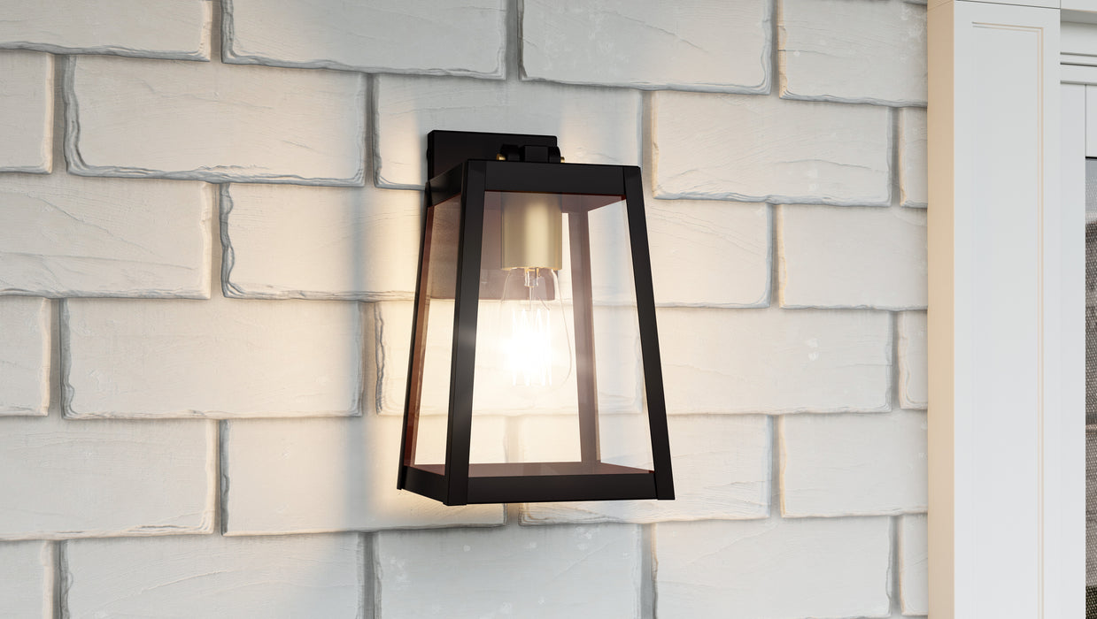 Quoizel Amberly Grove 1 Light Outdoor Lantern, Bronze/Clear