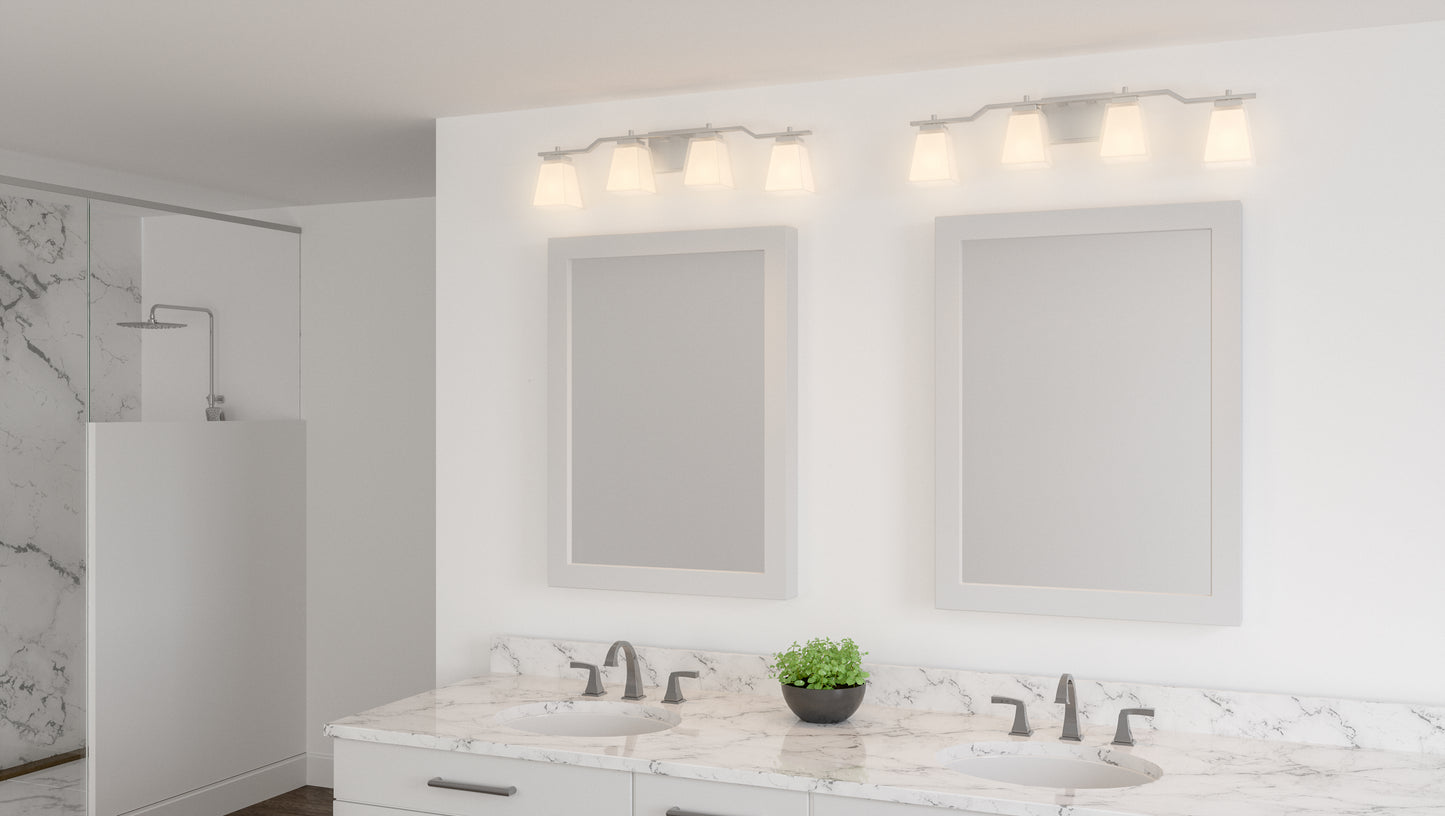 4 Light Bathroom Vanity Light, Brushed Nickel