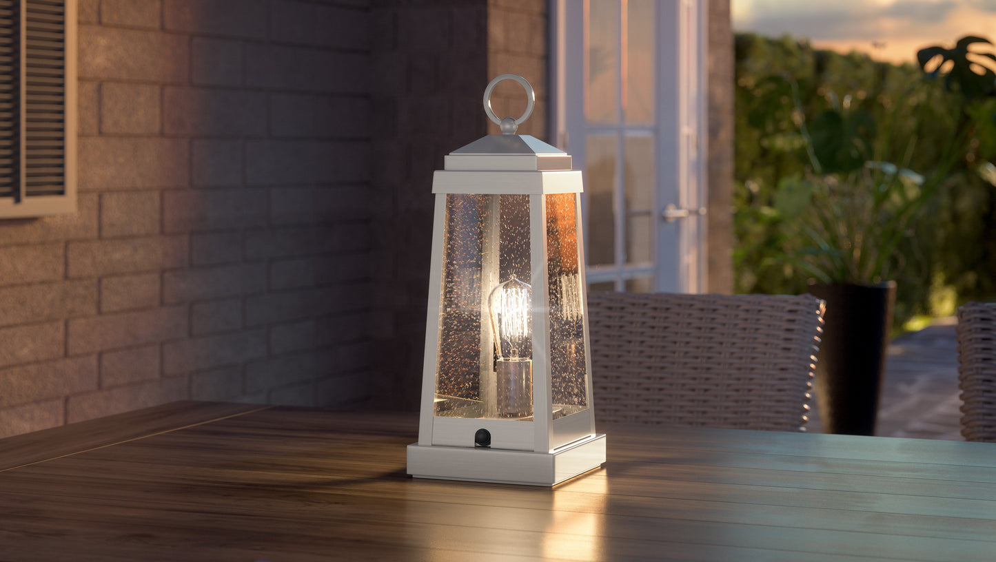 Ravenel Table Lamp, Clear Seeded