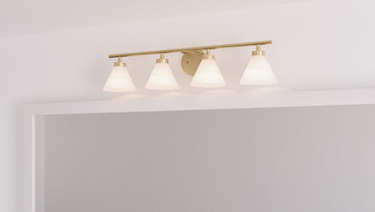 4 Light Bathroom Vanity Light Weathered Brass