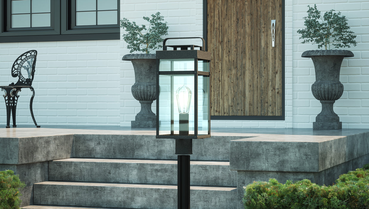 Quoizel Keaton 1 Light Outdoor Post Lantern, Mottled Black