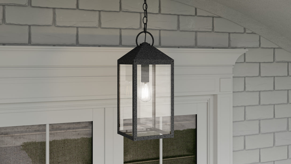 Quoizel Thorpe 1 Light Outdoor Hanging Lantern, Mottled Black