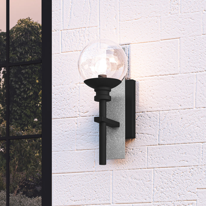 Quoizel Gladstone 1 Light Outdoor Lantern, Earth Black/Clear