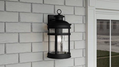 Quoizel Scout 1 Light Outdoor Lantern, Matte Black/Clear