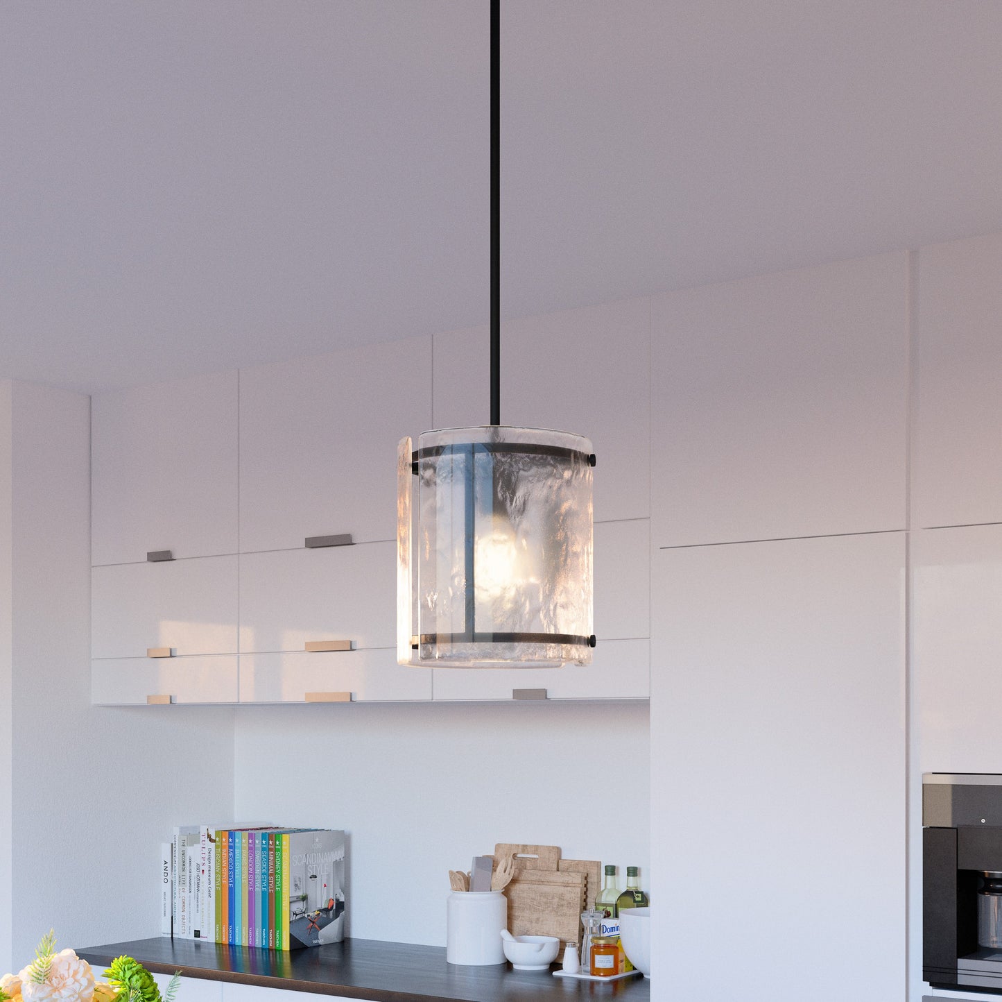 1 Light Mini Pendant, Earth Black