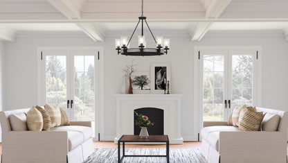 Quoizel Alpine  Chandelier, Earth Black/Clear Seeded