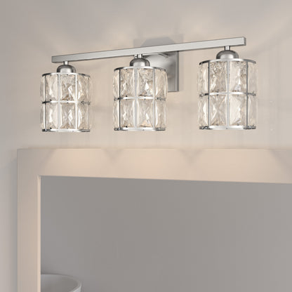 3 Light Bathroom Vanity Light, Polished Chrome