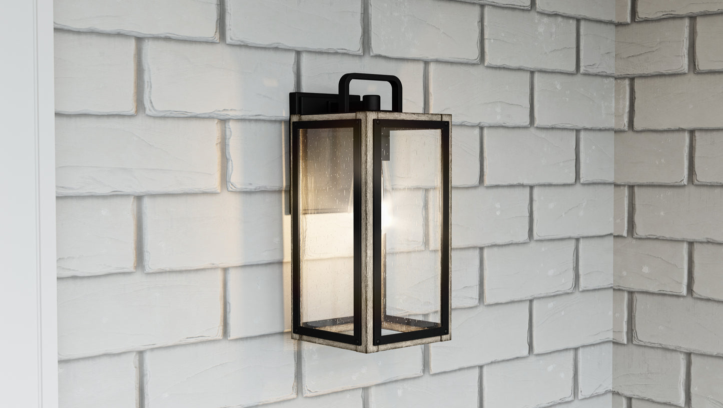 Quoizel Bramshaw 1 Light Outdoor Lantern, Matte Black/Seeded