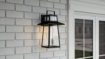 Quoizel Devonport 1 Light Outdoor Lantern, Matte Black/Beveled