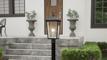 Quoizel Stoneleigh 1 Light 22" Outdoor Lantern, Mottled Black/Seed