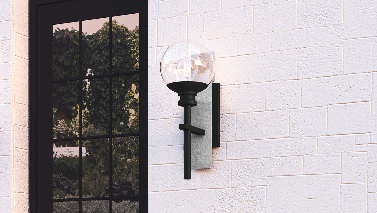 Quoizel Gladstone 1 Light Outdoor Lantern, Earth Black/Clear