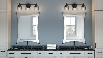 3 Light Bathroom Vanity Light, Matte Black