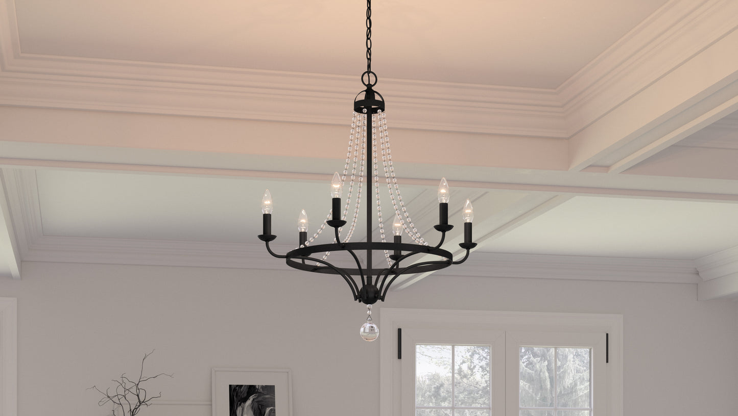 Quoizel Adelaide Chandelier, Matte Black