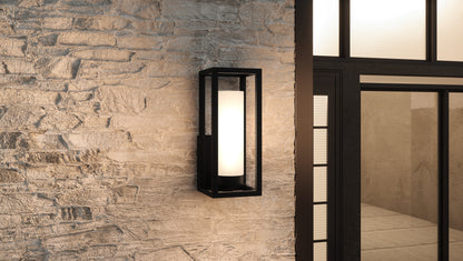 Quoizel Neville 1 Light Outdoor Lantern, Matte Black/Etched