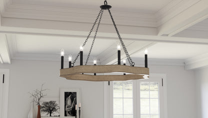 Quoizel Croix Chandelier, Matte Black