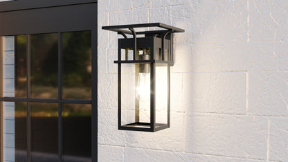 Quoizel Markley 1 Light Outdoor Lantern, Earth Black/Clear