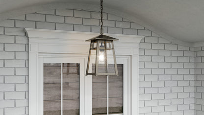 Quoizel Merle 1 Light 17" Outdoor Lantern, Burnished Bronze/Seeded