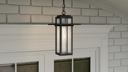 Quoizel Randall 1 Light Outdoor Hanging Lantern, Mottled Black